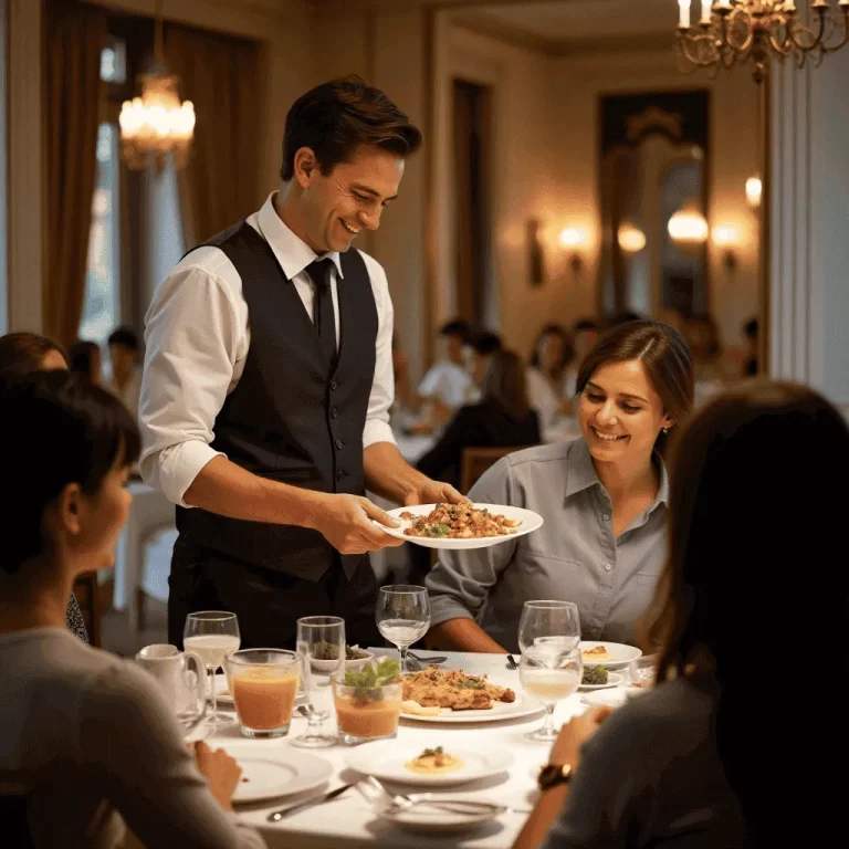 Tourist tipping a waiter in a traditional Egyptian restaurant – Tipping in Egypt