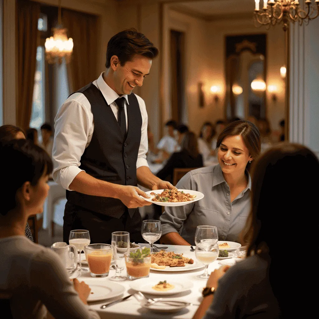 Tourist tipping a waiter in a traditional Egyptian restaurant – Tipping in Egypt