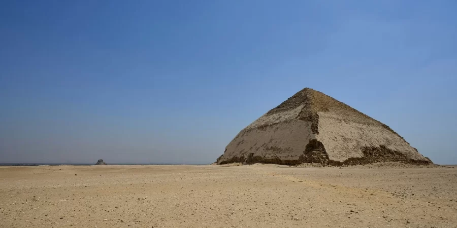 Dahshur Pyramid under clear blue sky in Egypt