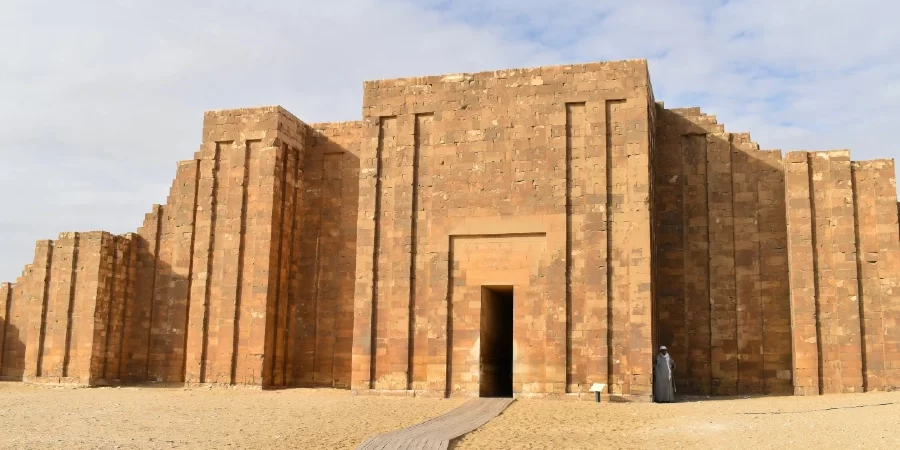 Entrance to the Step Pyramid complex at Saqqara, Egypt