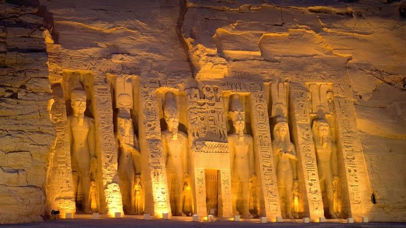 Abu Simbel Temple illuminated at night – Ramses II Temple Tour