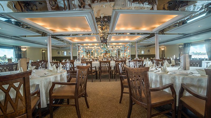 Elegant restaurant onboard the Sonesta Nile Goddess Nile Cruise