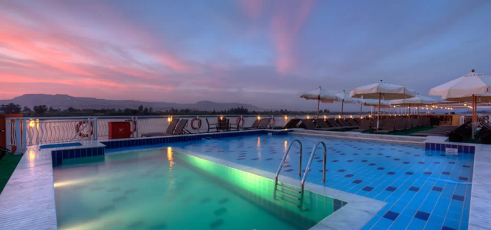 Outdoor pool on the Steigenberger Minerva Nile Cruise