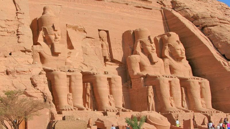Ramses II statues at Abu Simbel Temple on a guided tour