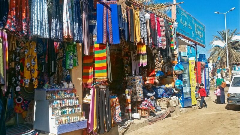 Nubian Village souk with colorful handmade crafts