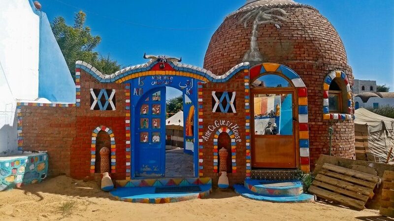 Traditional Nubian house with colorful decorations in Aswan